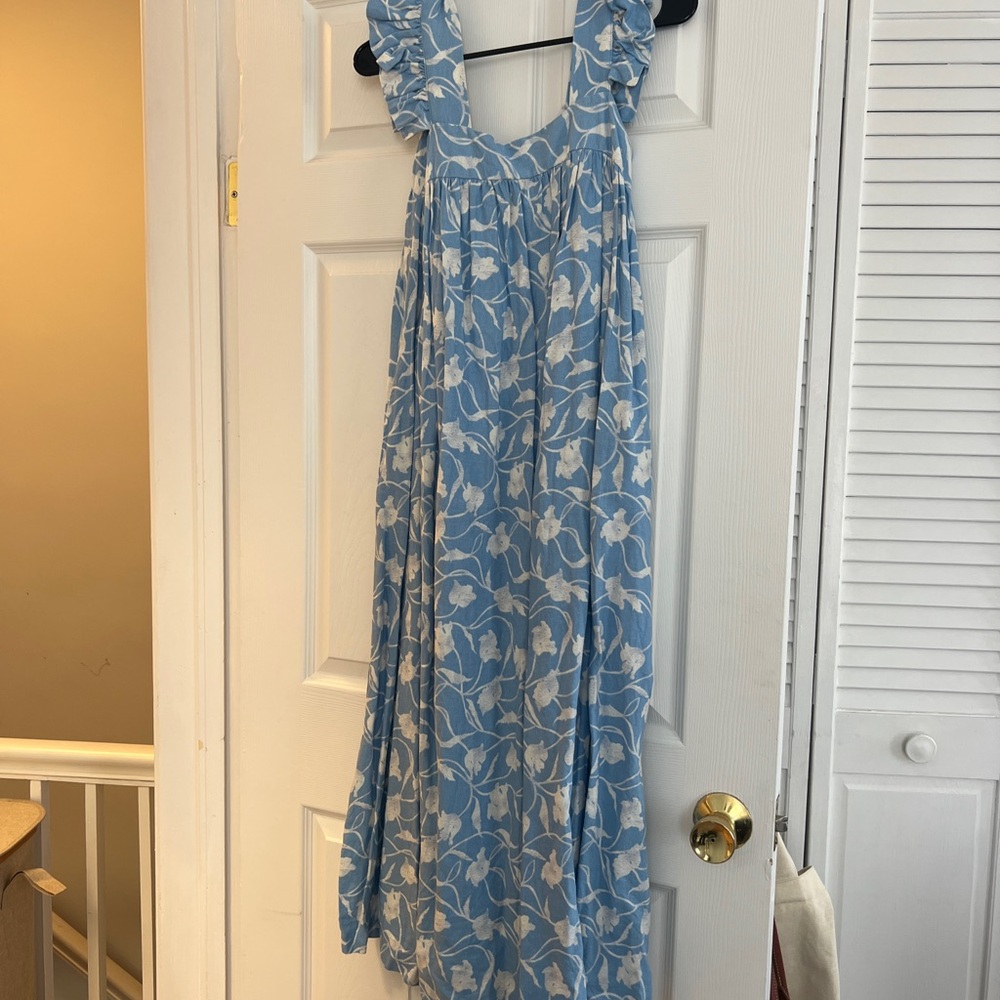 Blue and White Floral Dress